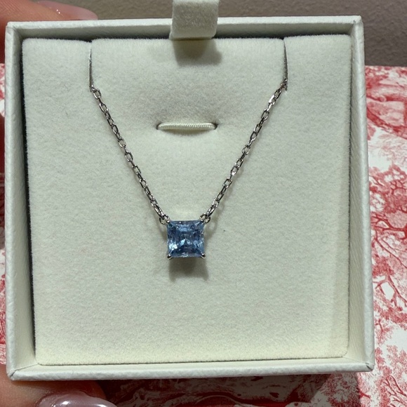 Swarovski Jewelry - Swarovski Silver Necklace with Blue Gemstone